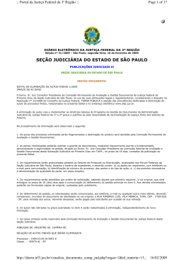 EDITAL n&ordm; 001 - DISPONIBILIZADO EM 16/02/2009