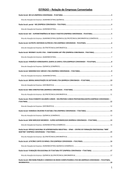 EST&Aacute;GIO &ndash; Rela&ccedil;&atilde;o de Empresas Conveniadas