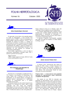 Folha Herpetol&oacute;gica 16
