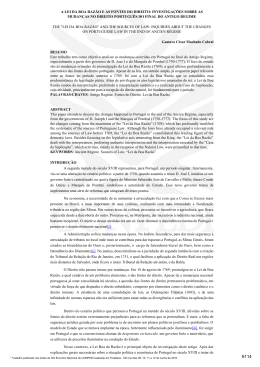 a lei da boa raz&atilde;o e as fontes do direito: investiga&ccedil;&otilde;es sobre as