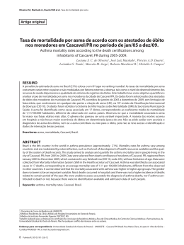 Taxa de mortalidade por asma de acordo com os atestados de óbito