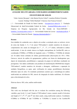 an&aacute;lise multivariada com dados georreferenciados em estudos de