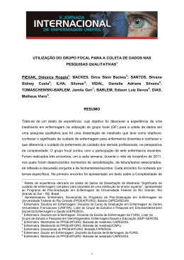 UTILIZA&Ccedil;&Atilde;O DA T&Eacute;CNICA DE DO GRUPO FOCAL PARA A