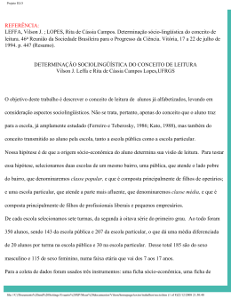 Determinação sócio-lingüística do conceito de leitura