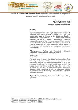 POLITICA DE ASSIST&Ecirc;NCIA ESTUDANTIL: an&aacute;lise dos dados
