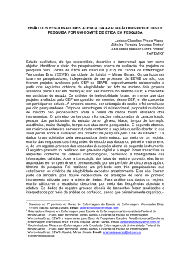 VIS&Atilde;O DOS PESQUISADORES ACERCA DA AVALIA&Ccedil;&Atilde;O