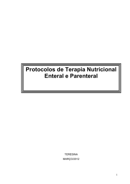 Protocolos de Terapia Nutricional Enteral e Parenteral