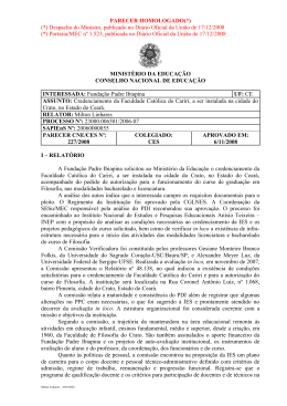 PARECER HOMOLOGADO(*) - Ministério da Educação
