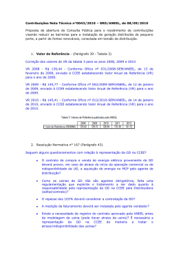 Contribuições Nota Técnica n°0043/2010 – SRD/ANEEL, de 08/09