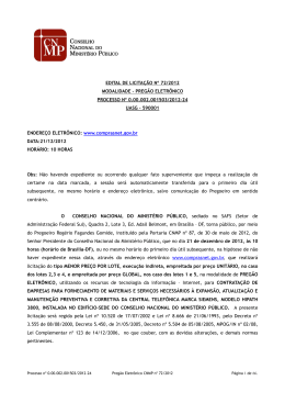Edital de Licita&ccedil;&atilde;o - Conselho Nacional do Minist&eacute;rio P&uacute;blico