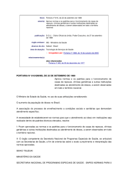 Portaria n&ordm; 810 GM/MS, de 22 de setembro de 1989