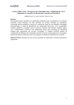 1 O que os Olhos Veem: A Perspectiva do Consumidor