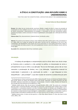 A &Eacute;tica e a Constitui&ccedil;&atilde;o: uma reflex&atilde;o sobre o unidimensional