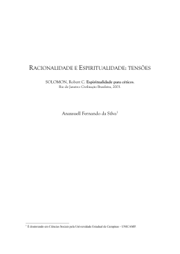 Racionalidade e Espiritualidade: tens&otilde;es SOLOMON, Robert C