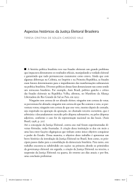 1- Aspectos hist&oacute;ricos da Justi&ccedil;a Eleitoral Brasileira