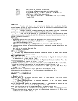 Literatura Brasileira V - CCHLA - Universidade Federal da Para&iacute;ba
