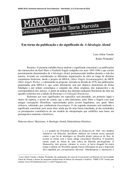 Em torno da publica&ccedil;&atilde;o e do significado de A Ideologia Alem&atilde;