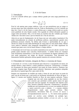 2. A lei de Gauss 2.1 Introdu&ccedil;&atilde;o 2.2 Densidade de Corrente