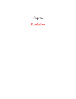Ésquilo Eumênides - Encontros de Dramaturgia
