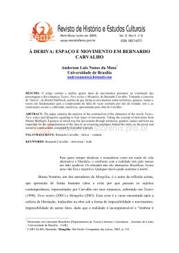 &Agrave; DERIVA: ESPA&Ccedil;O E MOVIMENTO EM BERNARDO CARVALHO