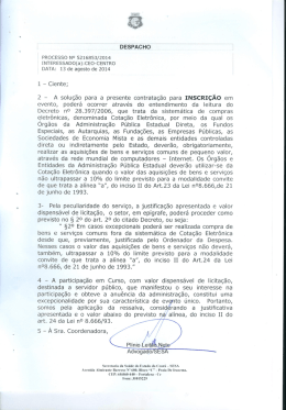 DESPACHO PROCESSO NO 5216853/2014 g 1NTEREssADo(a