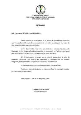 despacho.processo.273-2012 - Prefeitura Municipal de Alto Araguaia