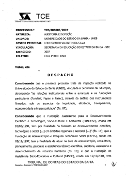 Processo TCE/006003/2007 - Portal do Tribunal de Contas do
