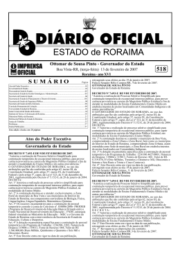 DOEN&ordm; 518.pmd - Imprensa Oficial do Estado de Roraima