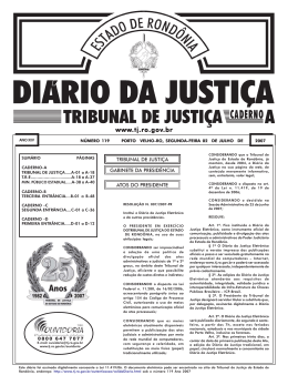 Resolução nº 07/2007 - Tribunal de Justiça de Rondônia