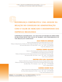ggovernan&ccedil;a corporativa : uma an&aacute;lise da rela&ccedil;&atilde;o do
