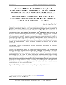 quando o conselho de administra&ccedil;&atilde;o e a auditoria evitam o