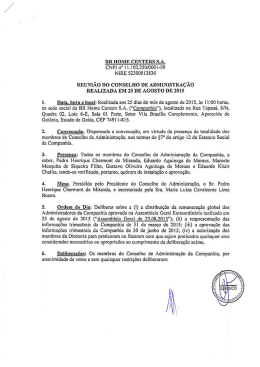 REUNIÃO DO CONSELHO DE ADMINISTRAÇÃO REALIZADA EM