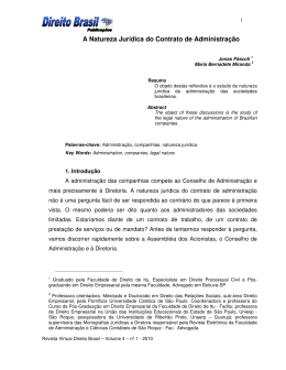 A Natureza Jur&iacute;dica do Contrato de Administra&ccedil;&atilde;o
