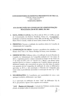 ATA DA REUNIÃO Do coNsELHo DE ADMINISTRAÇÃO