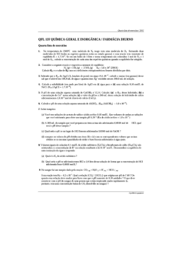 QFL 131 QUÍMICA GERAL E INORGÃNICA / FARMÁCIA DIURNO