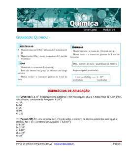 Massa Molar - Portal de Estudos em Química