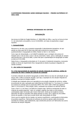 Impugna&ccedil;&atilde;o