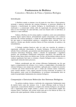 Fundamentos de Biof&iacute;sica: Conceitos e M&eacute;todos de