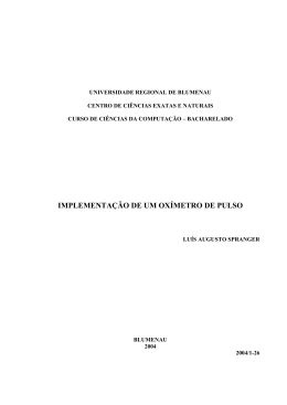 IMPLEMENTA&Ccedil;&Atilde;O DE UM OX&Iacute;METRO DE PULSO