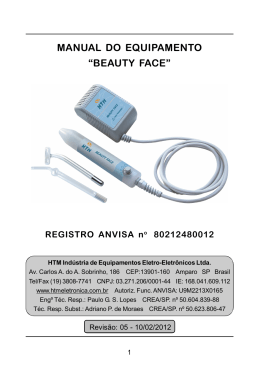 MANUAL DO EQUIPAMENTO “BEAUTY FACE”