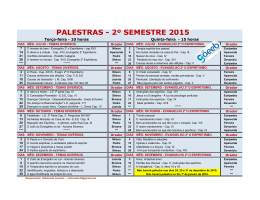 PALESTRAS - 2&ordm; SEMESTRE 2015