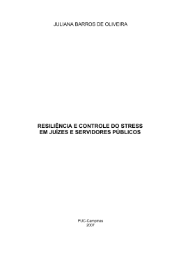 resili&ecirc;ncia e controle do stress em ju&iacute;zes e servidores p&uacute;blicos