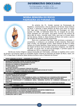 INFORMATIVO DIOCESANO - Diocese S&atilde;o Jos&eacute; dos Pinhais