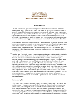 1891 Encíclica Rerum Novarum "Das coisas novas"
