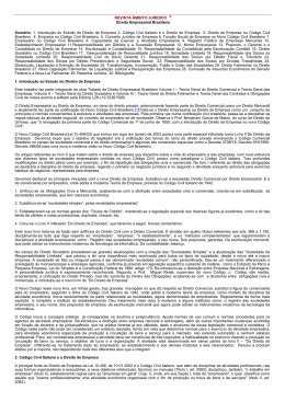 REVISTA &Acirc;MBITO JUR&Iacute;DICO &reg; Direito Empresarial Brasileiro