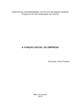 a fun&ccedil;&atilde;o social da empresa - Pontificia Universidade Catolica de