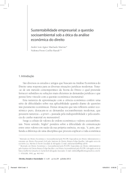 a quest&atilde;o socioambiental sob a &oacute;tica da an&aacute;lise econ&ocirc;mica do direito