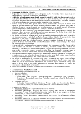 Resumo &ndash; Direito Comercial I