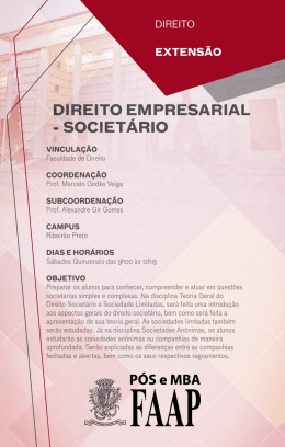 DIREITO EMPRESARIAL - SOCIETÁRIO