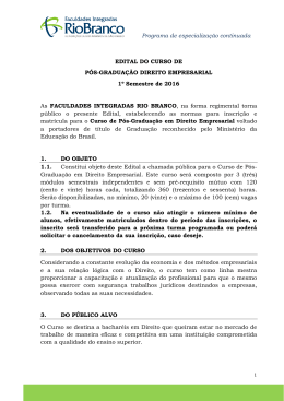 Programa de especializa&ccedil;&atilde;o continuada EDITAL DO CURSO DE